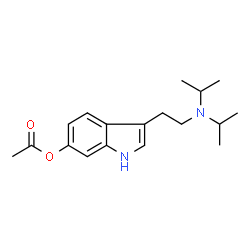 ChemSpider 2D Image | 3-[2-(Diisopropylamino)ethyl]-1H-indol-6-yl acetate | C18H26N2O2