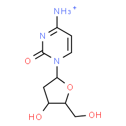 ChemSpider 2D Image | 1-(2-Deoxypentofuranosyl)-2-oxo-1,2-dihydro-4-pyrimidinaminium | C9H14N3O4