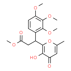 ChemSpider 2D Image | Methyl 3-(3-hydroxy-6-methyl-4-oxo-4H-pyran-2-yl)-3-(2,3,4-trimethoxyphenyl)propanoate | C19H22O8