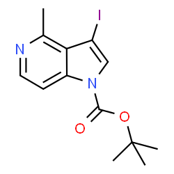 ChemSpider 2D Image | 2-Methyl-2-propanyl 3-iodo-4-methyl-1H-pyrrolo[3,2-c]pyridine-1-carboxylate | C13H15IN2O2