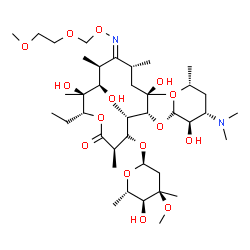 ChemSpider 2D Image | (3R,4R,5S,6R,7R,9R,10Z,11S,12R,13S,14R)-6-{[(2R,3R,4S,6R)-4-(Dimethylamino)-3-hydroxy-6-methyltetrahydro-2H-pyran-2-yl]oxy}-14-ethyl-7,12,13-trihydroxy-4-{[(2R,4R,5S,6S)-5-hydroxy-4-methoxy-4,6-dimeth
yltetrahydro-2H-pyran-2-yl]oxy}-10-{[(2-methoxyethoxy)methoxy]imino}-3,5,7,9,11,13-hexamethyloxacyclotetradecan-2-one | C41H76N2O15