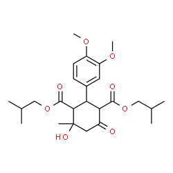 ChemSpider 2D Image | Diisobutyl 2-(3,4-dimethoxyphenyl)-4-hydroxy-4-methyl-6-oxo-1,3-cyclohexanedicarboxylate | C25H36O8