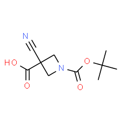 ChemSpider 2D Image | 1-[(tert-Butoxy)carbonyl]-3-cyanoazetidine-3-carboxylic acid | C10H14N2O4