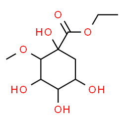 ChemSpider 2D Image | Ethyl 1,3,4,5-tetrahydroxy-2-methoxycyclohexanecarboxylate | C10H18O7