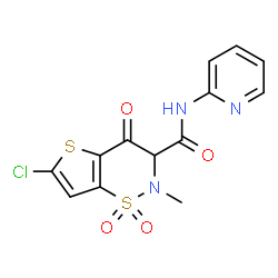 ChemSpider 2D Image | 6-Chloro-2-methyl-4-oxo-N-(2-pyridinyl)-3,4-dihydro-2H-thieno[2,3-e][1,2]thiazine-3-carboxamide 1,1-dioxide | C13H10ClN3O4S2
