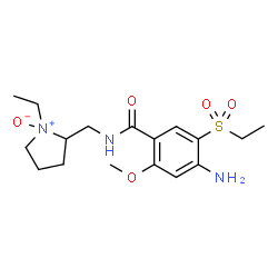 ChemSpider 2D Image | 4-Amino-N-[(1-ethyl-1-oxido-2-pyrrolidinyl)methyl]-5-(ethylsulfonyl)-2-methoxybenzamide | C17H27N3O5S