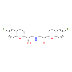 ChemSpider 2D Image | (1R)-1-[(2R)-6-Fluoro-3,4-dihydro-2H-chromen-2-yl]-2-({2-[(2S)-6-fluoro-3,4-dihydro-2H-chromen-2-yl]-2-hydroxyethyl}amino)ethanol | C22H25F2NO4