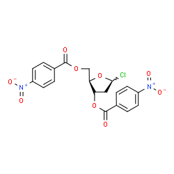 ChemSpider 2D Image | 2-Deoxy-3,5-bis-O-(4-nitrobenzoyl)-D-erythro-pentofuranosyl chloride | C19H15ClN2O9