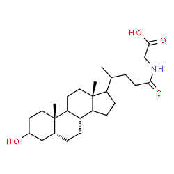 ChemSpider 2D Image | N-[(5beta,9xi,14xi,17xi,20xi)-3-Hydroxy-24-oxocholan-24-yl]glycine | C26H43NO4