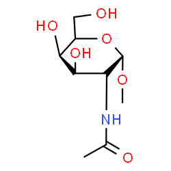 ChemSpider 2D Image | Methyl (5xi)-2-acetamido-2-deoxy-beta-L-arabino-hexopyranoside | C9H17NO6