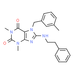 ChemSpider 2D Image | 1,3-Dimethyl-7-(3-methylbenzyl)-8-[(2-phenylethyl)amino]-3,7-dihydro-1H-purine-2,6-dione | C23H25N5O2
