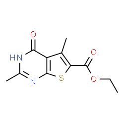 ChemSpider 2D Image | ethyl 2,5-dimethyl-4-oxo-3H-thieno[2,3-d]pyrimidine-6-carboxylate | C11H12N2O3S