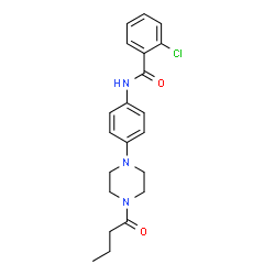 ChemSpider 2D Image | N-[4-(4-Butyryl-1-piperazinyl)phenyl]-2-chlorobenzamide | C21H24ClN3O2
