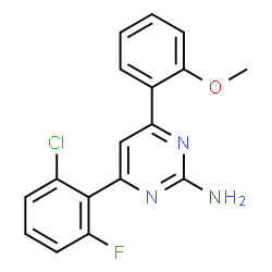 ChemSpider 2D Image | 4-(2-Chloro-6-fluorophenyl)-6-(2-methoxyphenyl)-2-pyrimidinamine | C17H13ClFN3O
