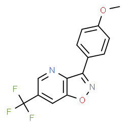 ChemSpider 2D Image | 3-(4-Methoxyphenyl)-6-(trifluoromethyl)[1,2]oxazolo[4,5-b]pyridine | C14H9F3N2O2