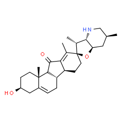 ChemSpider 2D Image | (3beta,9xi,22S,23R)-3-Hydroxy-17,23-epoxyveratraman-11-one | C27H39NO3