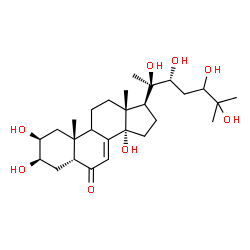 ChemSpider 2D Image | (2beta,3beta,5beta,9xi,22R)-2,3,14,20,22,24,25-Heptahydroxycholest-7-en-6-one | C27H44O8