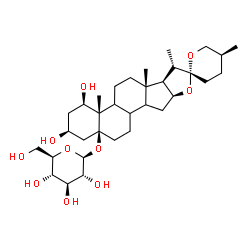 ChemSpider 2D Image | (1beta,3beta,5beta,8xi,9xi,14xi,25S)-1,3-Dihydroxyspirostan-5-yl beta-D-glucopyranoside | C33H54O10