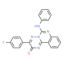 ChemSpider 2D Image | 6-Anilino-3-(4-fluorophenyl)-2H-[1,2,4]triazino[2,3-c]quinazolin-2-one | C22H14FN5O