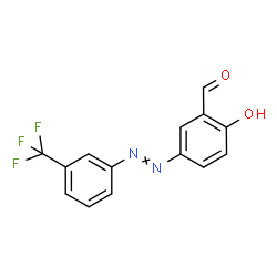 ChemSpider 2D Image | 2-Hydroxy-5-{[3-(trifluoromethyl)phenyl]diazenyl}benzaldehyde | C14H9F3N2O2