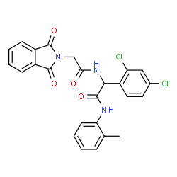 ChemSpider 2D Image | 2-(2,4-dichlorophenyl)-2-[2-(1,3-dioxoisoindol-2-yl)acetamido]-N-(2-methylphenyl)acetamide | C25H19Cl2N3O4