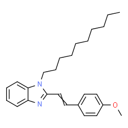 ChemSpider 2D Image | 1-Decyl-2-[2-(4-methoxyphenyl)vinyl]-1H-benzimidazole | C26H34N2O