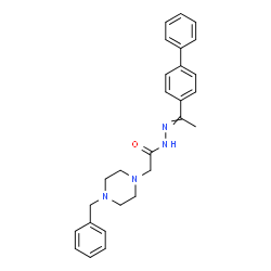 ChemSpider 2D Image | 2-(4-Benzyl-1-piperazinyl)-N'-[1-(4-biphenylyl)ethylidene]acetohydrazide | C27H30N4O