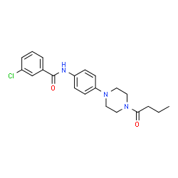 ChemSpider 2D Image | N-[4-(4-Butyryl-1-piperazinyl)phenyl]-3-chlorobenzamide | C21H24ClN3O2