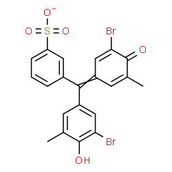 ChemSpider 2D Image | 3-[(3-Bromo-4-hydroxy-5-methylphenyl)(3-bromo-5-methyl-4-oxo-2,5-cyclohexadien-1-ylidene)methyl]benzenesulfonate | C21H15Br2O5S