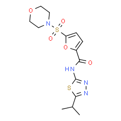ChemSpider 2D Image | N-(5-Isopropyl-1,3,4-thiadiazol-2-yl)-5-(4-morpholinylsulfonyl)-2-furamide | C14H18N4O5S2