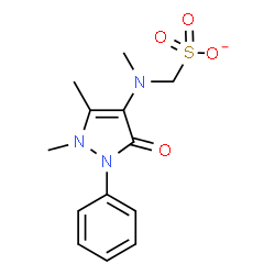ChemSpider 2D Image | [(1,5-Dimethyl-3-oxo-2-phenyl-2,3-dihydro-1H-pyrazol-4-yl)(methyl)amino]methanesulfonate | C13H16N3O4S