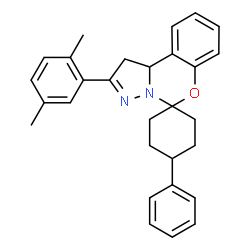 ChemSpider 2D Image | 2'-(2,5-Dimethylphenyl)-4-phenyl-1',10b'-dihydrospiro[cyclohexane-1,5'-pyrazolo[1,5-c][1,3]benzoxazine] | C29H30N2O