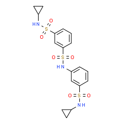 ChemSpider 2D Image | N-Cyclopropyl-N'-[3-(cyclopropylsulfamoyl)phenyl]-1,3-benzenedisulfonamide | C18H21N3O6S3