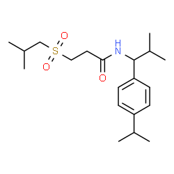 ChemSpider 2D Image | 3-(Isobutylsulfonyl)-N-[1-(4-isopropylphenyl)-2-methylpropyl]propanamide | C20H33NO3S