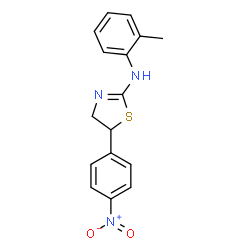 ChemSpider 2D Image | [5-(4-Nitro-phenyl)-4,5-dihydro-thiazol-2-yl]-o-tolyl-amine | C16H15N3O2S