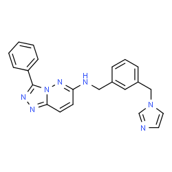 ChemSpider 2D Image | N-[3-(1H-Imidazol-1-ylmethyl)benzyl]-3-phenyl[1,2,4]triazolo[4,3-b]pyridazin-6-amine | C22H19N7