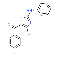 ChemSpider 2D Image | (4-Amino-2-anilino-1,3-thiazol-5-yl)(4-fluorophenyl)methanone | C16H12FN3OS