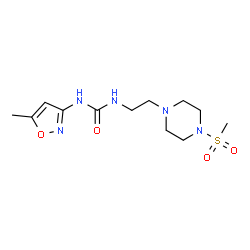 ChemSpider 2D Image | 1-(5-Methyl-1,2-oxazol-3-yl)-3-{2-[4-(methylsulfonyl)-1-piperazinyl]ethyl}urea | C12H21N5O4S