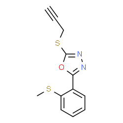 ChemSpider 2D Image | 2-[2-(Methylsulfanyl)phenyl]-5-(2-propyn-1-ylsulfanyl)-1,3,4-oxadiazole | C12H10N2OS2