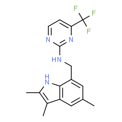 ChemSpider 2D Image | 4-(Trifluoromethyl)-N-[(2,3,5-trimethyl-1H-indol-7-yl)methyl]-2-pyrimidinamine | C17H17F3N4
