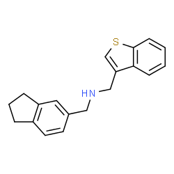 ChemSpider 2D Image | 1-(1-Benzothiophen-3-yl)-N-(2,3-dihydro-1H-inden-5-ylmethyl)methanamine | C19H19NS