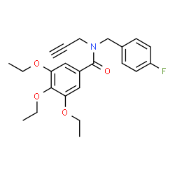 ChemSpider 2D Image | 3,4,5-Triethoxy-N-(4-fluorobenzyl)-N-(2-propyn-1-yl)benzamide | C23H26FNO4