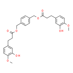 ChemSpider 2D Image | 1,4-Phenylenebis(methylene) bis[3-(3-hydroxy-4-methoxyphenyl)propanoate] | C28H30O8