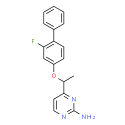 ChemSpider 2D Image | 4-{1-[(2-Fluoro-4-biphenylyl)oxy]ethyl}-2-pyrimidinamine | C18H16FN3O