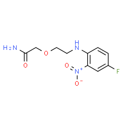 ChemSpider 2D Image | 2-{2-[(4-Fluoro-2-nitrophenyl)amino]ethoxy}acetamide | C10H12FN3O4