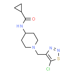 ChemSpider 2D Image | N-{1-[(5-Chloro-1,2,3-thiadiazol-4-yl)methyl]-4-piperidinyl}cyclopropanecarboxamide | C12H17ClN4OS