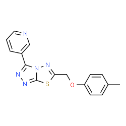 ChemSpider 2D Image | 6-[(4-Methylphenoxy)methyl]-3-(3-pyridinyl)[1,2,4]triazolo[3,4-b][1,3,4]thiadiazole | C16H13N5OS