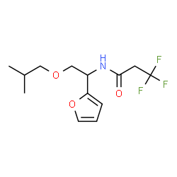 ChemSpider 2D Image | 3,3,3-Trifluoro-N-[1-(2-furyl)-2-isobutoxyethyl]propanamide | C13H18F3NO3