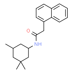 ChemSpider 2D Image | 2-(1-Naphthyl)-N-(3,3,5-trimethylcyclohexyl)acetamide | C21H27NO