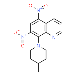 ChemSpider 2D Image | 8-(4-Methyl-1-piperidinyl)-5,7-dinitroquinoline | C15H16N4O4